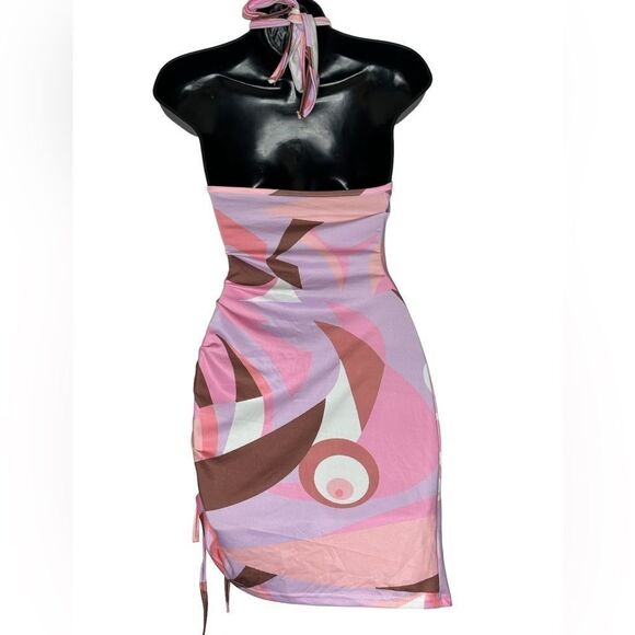 Pink Halter Cut-Out Mini Dress - Picture 5 of 12